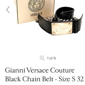 Gianni Versace Couture Biege and gold  leather Belt, - silver hardware on the l